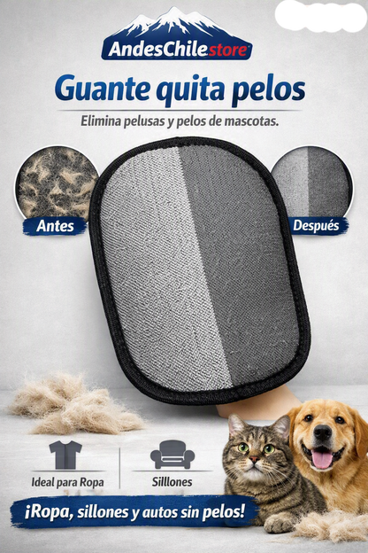 Guante Quita Pelos para Mascotas — Limpia Sofá, Ropa y Auto en Segundos