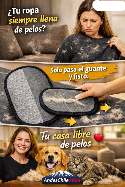 Guante Quita Pelos para Mascotas — Limpia Sofá, Ropa y Auto en Segundos