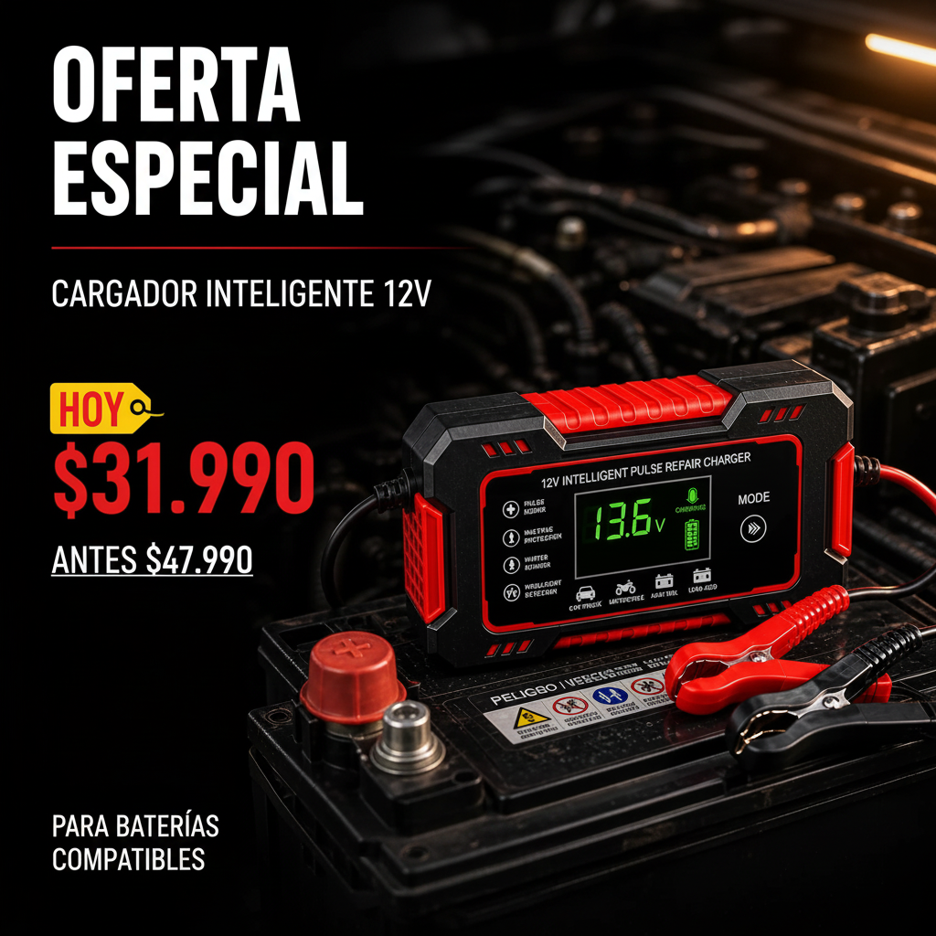 Cargador Reparador Inteligente de Baterías 12V